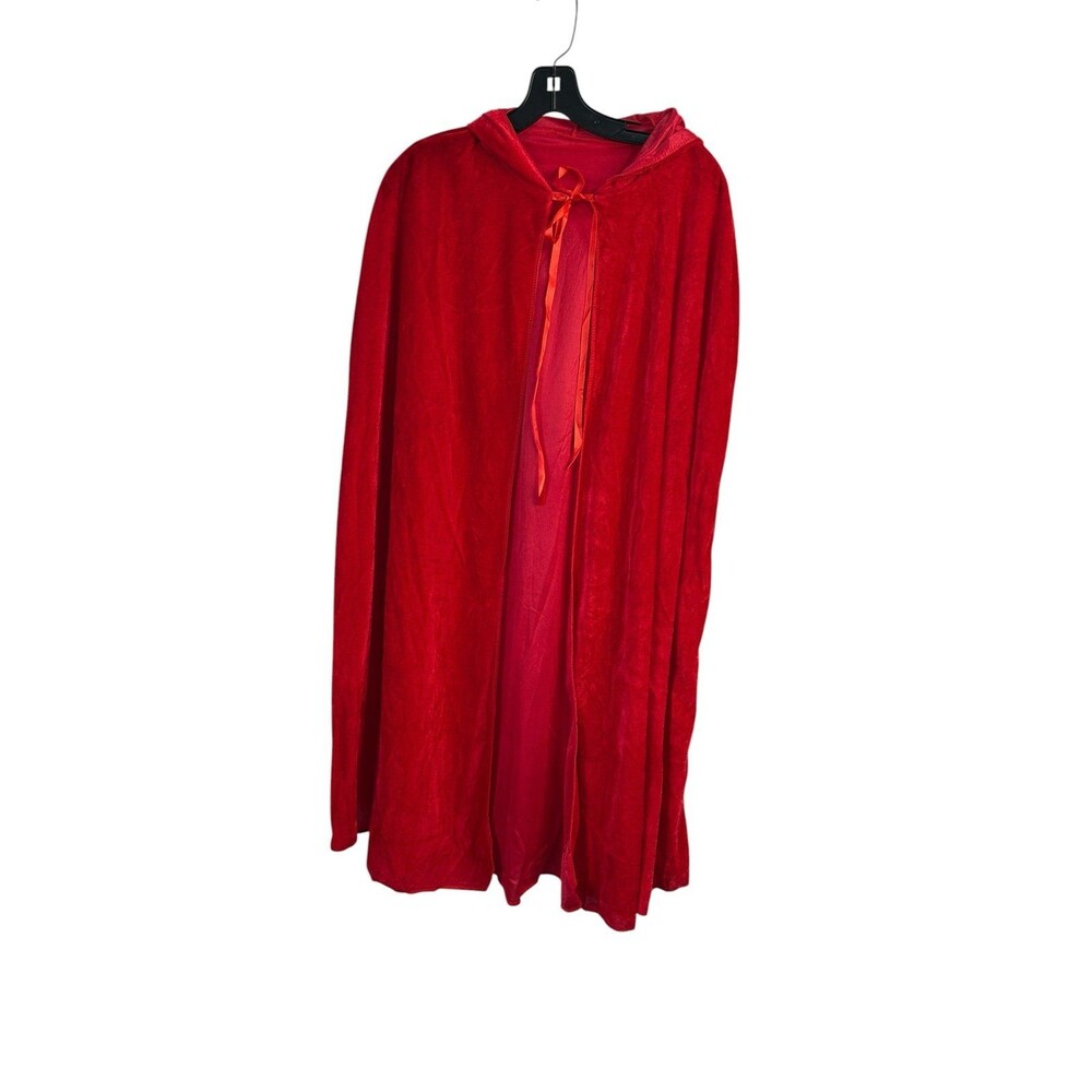 Adult Red Velvet Hooded Cape size OneSize